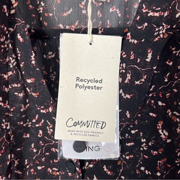 Mango Floral Print Sheer Long Sleeve Blouse - Picture 6 of 9